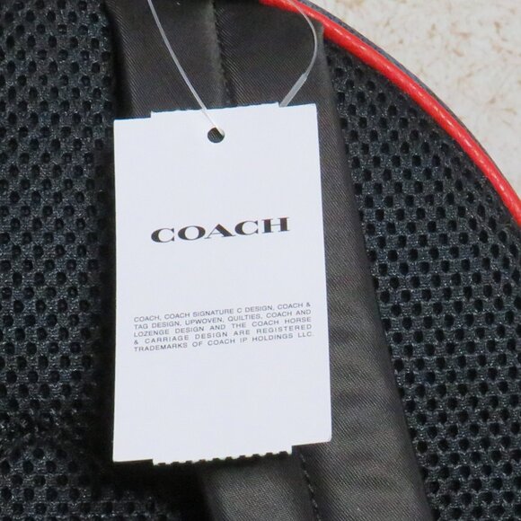 Coach Signature Court Backpack (Denim/Bold Red) - Picture 6 of 6